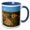 Blue/White, variant on 3drose, North Carolina, Boone Fork. Forest and Stream Landscape., 11oz Two-tone Green Mug