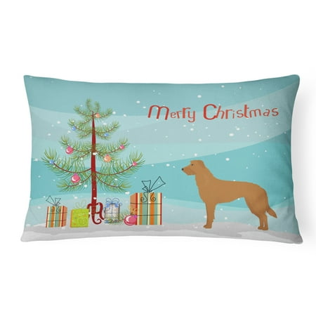 Carolines Treasures CK3851PW1216 Lurcher 2 Christmas Tree Canvas Fabric Decorative Pillow 12H x16W multicolor