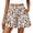Print Brown, variant on Women's Flowy Shorts Summer Fashion Beach Vacation Clothes Casual High Waist Wide Leg Ruffle Shorts