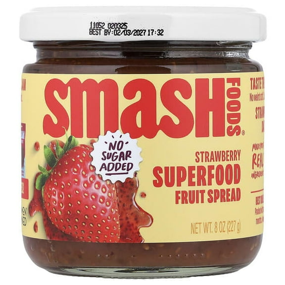 Smash Foods, Superfood Fruit Spread, Strawberry, 8 oz