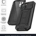 thumbnail image 3 of Dteck Case for iPhone 13 Pro,Shockproof Armor Rubber Rugged Heavy Duty Kickstand Tempered Glass Screen Protection Full Body Cover Camera Slide Protector Case,Black, 3 of 8