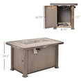 thumbnail image 3 of Propane Fire Pit Table, 30,000 BTU 42" Wicker-Effect Gas Fire Table, Auto-Ignition Rectangular Outdoor Firepit with Lid, Ceramic Tabletop, Lava Rocks and Rain Cover, CSA Certification, Gray, 3 of 11