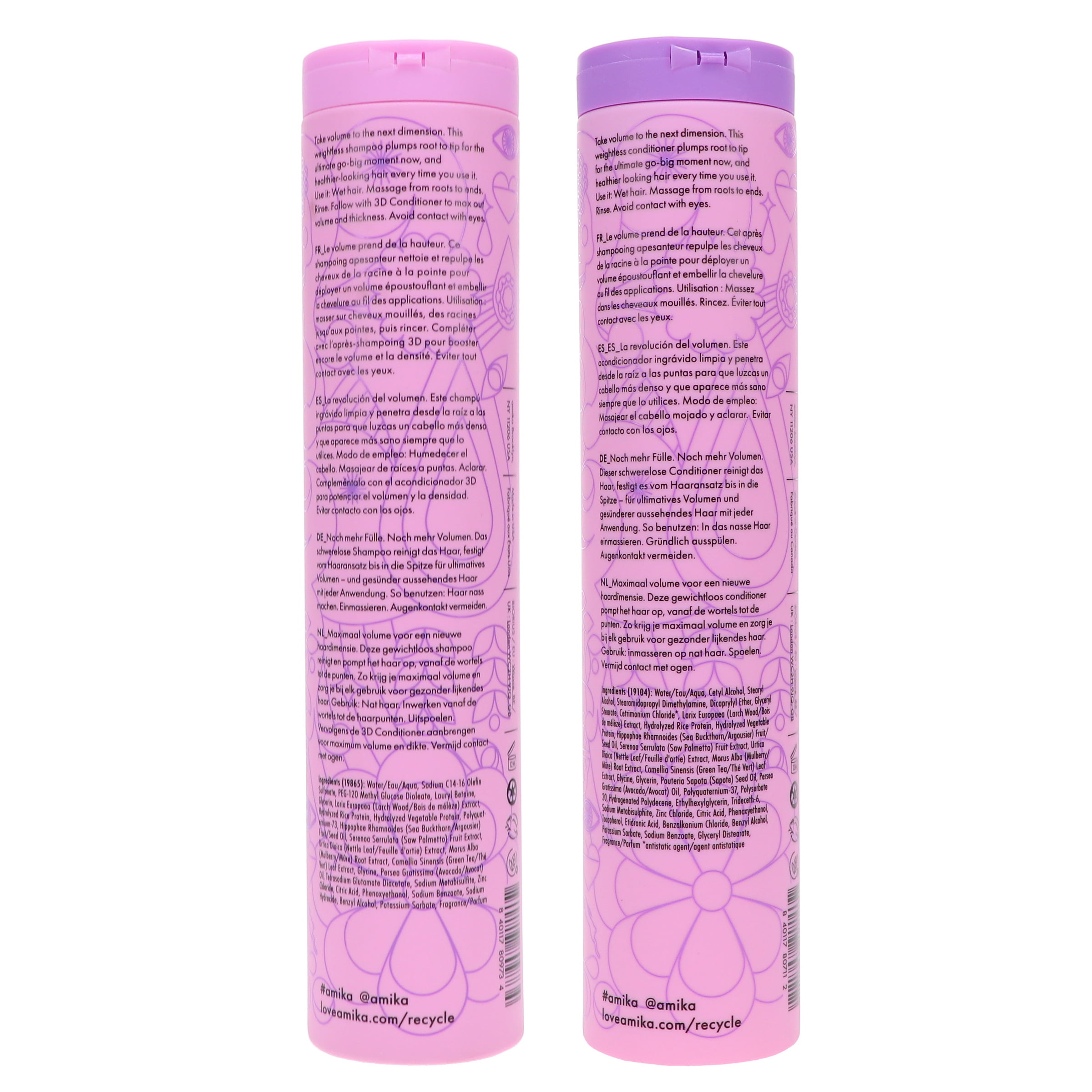 Amika 3D Volume Plus Thickening Shampoo and Conditioner 10.1 oz