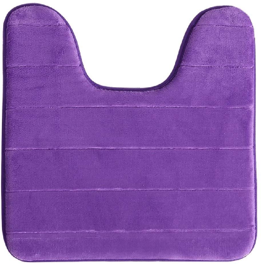 Purple Memory Foam Toilet Bathroom Mat, Soft and Comfortable UShaped
