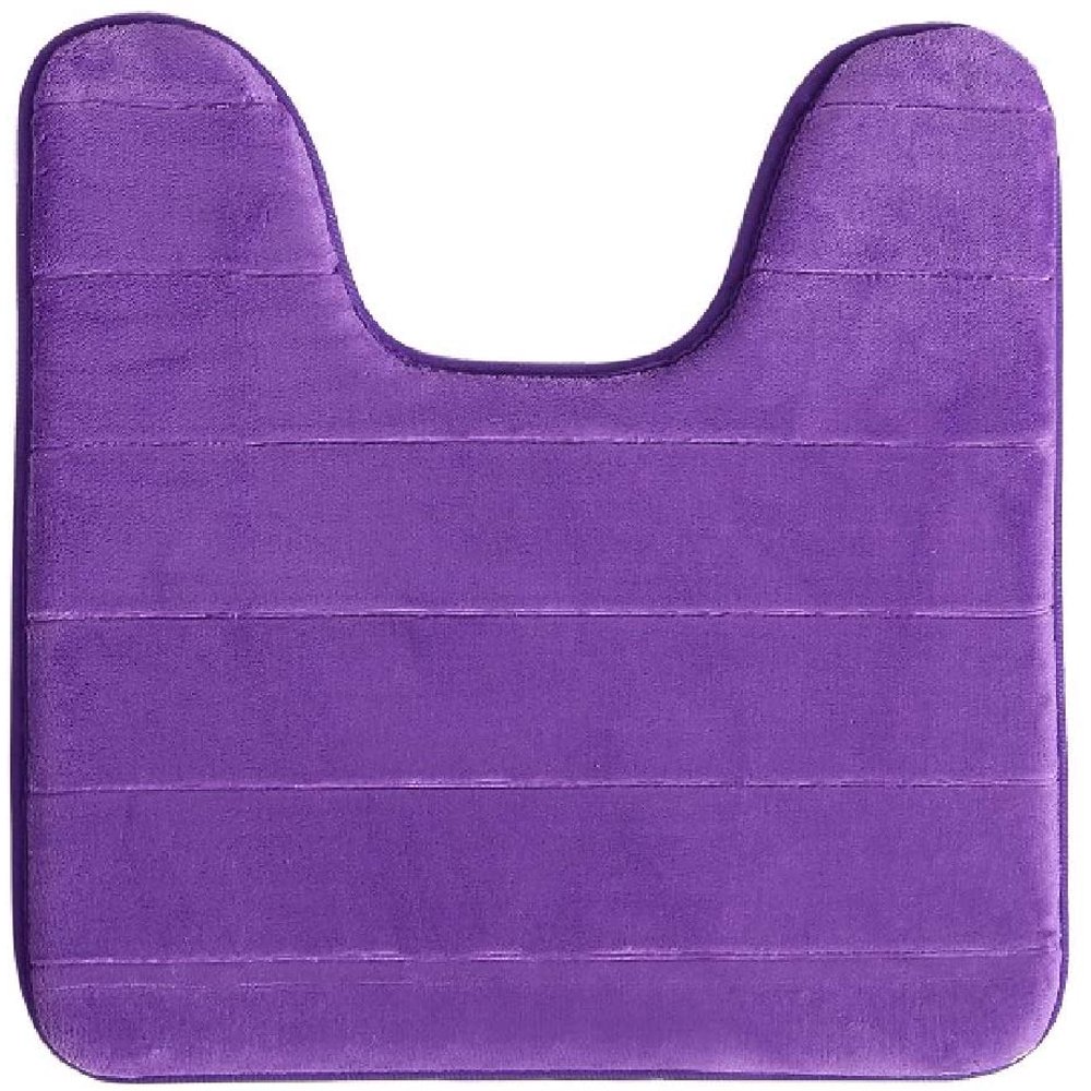 Purple Memory Foam Toilet Bathroom Mat, Soft and Comfortable UShaped