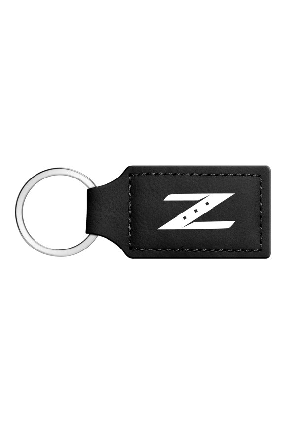 for 350Z Z Logo Rectangular Black Leather Key Chain