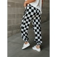 thumbnail image 6 of Qmyliery Women Sweatpants, Elastic Waist Plaid Pants Trousers with Pockets for Casual Daily, 6 of 9
