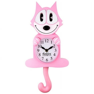 Hetayc Felix The Cat 3D Clock, Moving Eyes and Tail, Includes