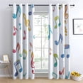 thumbnail image 2 of Music Note Blackout Curtains for Living Room Bedroom, Thermal Insulated Room Darkening Grommet Drapes, Musical Notes Window Treatments-52"W x 84"L (Pack of 2), 2 of 7