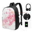 thumbnail image 3 of YFYANG 17" Laptop Backpack, Pink Watercolor Flowers Fashion Travel Work Backpack with USB and Headphone Cable Interface for Men and Women, 3 of 8