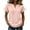 08-Pink, variant on Women's Fringe Trim V-Neck Blouse Short Sleeve Solid Color Top Casual Summer and Everyday Wear, S-2XL