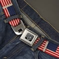 thumbnail image 2 of Buckle-Down Belt, Seatbelt Buckle Belt, American Flag Weathered Color Repeat, Youth 22 to 32 Inches, 2 of 9