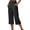 12# Black, variant on Womens Capri Pants Plus Size High Waisted Stretch Cropped Golf Workout Yoga Work Pants Pull On Dressy Casual Business Capris Black 2XL