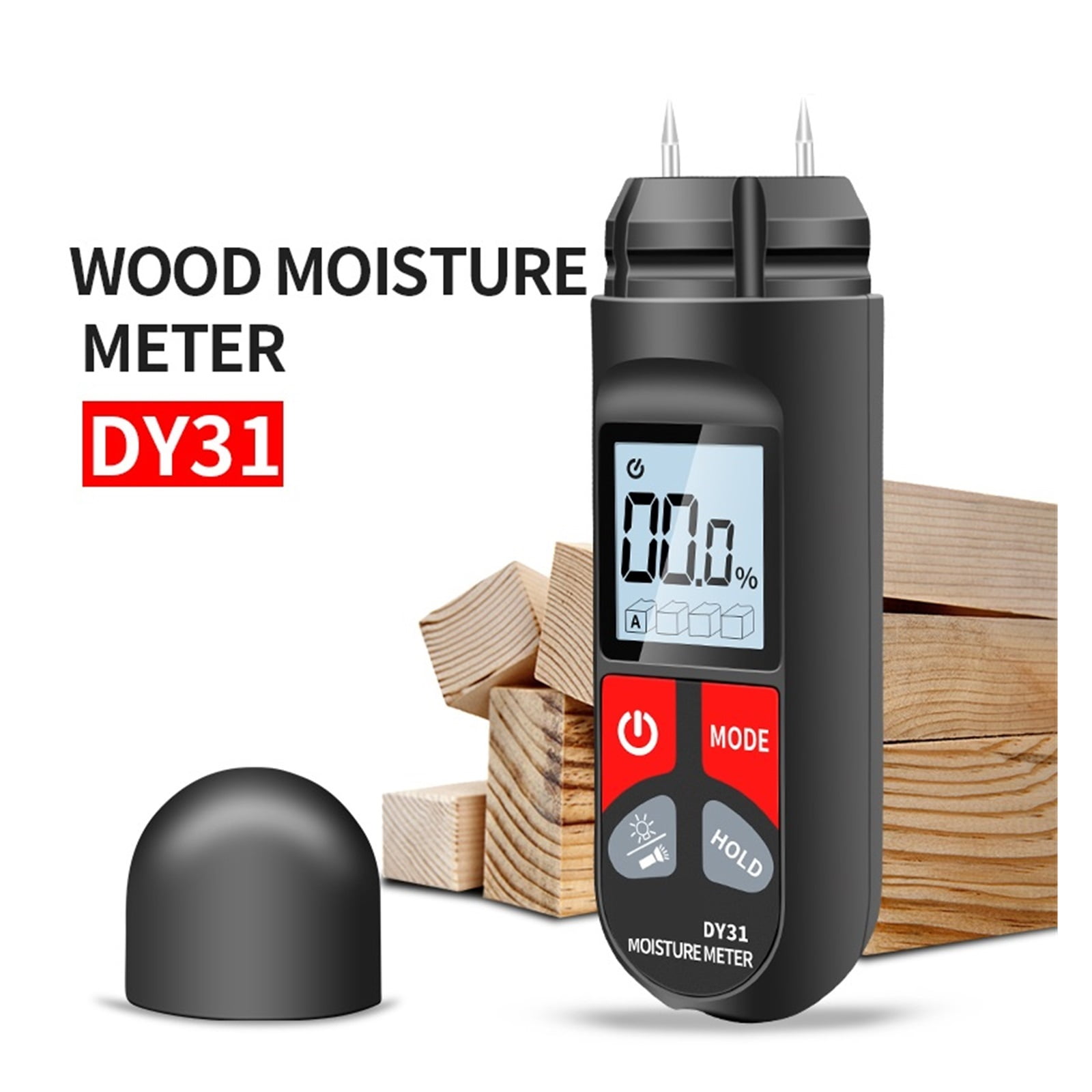 Wood Moisture Meter DY31 Portable Digital Hygrometer HD Backlight With Flashlight Humidity Tester Timber Damp Detector ,Wide Applications