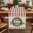 thumbnail image 2 of Table Runner Dresser Scarves 60 Inch Long,Frohe Weihnachten Words on Linen Linen Dining Table Runners, 2 of 9