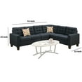 thumbnail image 5 of Polyfiber Fabric 4 Pieces Sectional With 2 Pillows In Black, 5 of 6