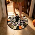 thumbnail image 5 of 15.7in Halloween 3D Witch Illusion Area Rug, Candy Corn Abyss, Quilted Round Doormat, Soft Durable, Non-, Home Haunted House Party Decor, 5 of 6