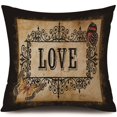 thumbnail image 1 of Linen Square Throw Pillow Cover Retro Printing For Couch Sofa Bedroom, 1 of 5