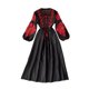thumbnail image 4 of Vestido Bohemio Jinwen Manga Larga Suelto Informal Cuello Redondo Algodón Lino Negro, 4 of 8