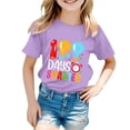 thumbnail image 1 of FhsagQ Mode Décontractée Imprimée pour Garçon et Fille, Col Rond, Manches Courtes, T-Shirt Ample, Taille 10-12 pour la Plage, Violet, 10-11 Ans, 1 of 4