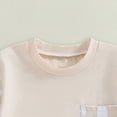 thumbnail image 6 of TOWED22 Summer Toddler Girl Clothes 2t 3t 4t 5t Embroidered Baby Girl Outfit 2 Piece Doll Neck Striped Shirt Blue Shorts Set(Beige,0-6 M), 6 of 6