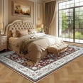 thumbnail image 2 of Wellber Soft Rugs Retro Area Rug Vintage Carpet for Living Room Bedroom Office Home Decor,5'x8',Red, 2 of 7