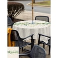 thumbnail image 4 of Outdoor Tablecloth with Umbrella Hole and Zipper, Green Eucalyptus Leaves Square Table Cloth 60x60 Inch Waterproof Tablecloth, Vintage Art Farmhouse Rustic Picnic Table Cover for Patio Camping, 4 of 7