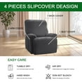 thumbnail image 3 of CHUNTIAN Recliner Chair Cover 4-Pieces Lazyboy Cover for Recliner Chair with Storage Pockets Furniture Protector for Living Room, Jacquard Sofa Slipcover for Kids, Pets, Dog and Cat, 06, 3 of 5
