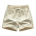 thumbnail image 1 of Pantalones cortos deportivos europeos de color liso con costuras laterales para hombre - Elásticos, transpirables y de secado rápido, 3/4 de largo, 1 of 4