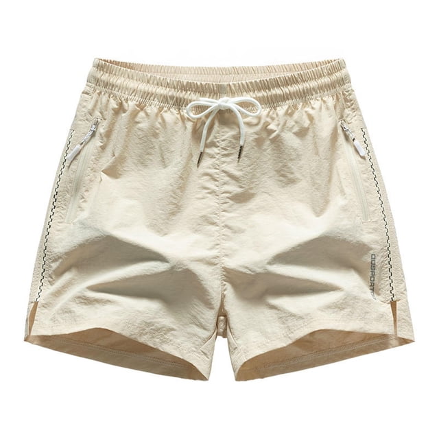 Pantalones cortos deportivos europeos de color liso con costuras laterales para hombre - Elásticos, transpirables y de secado rápido, 3/4 de largo