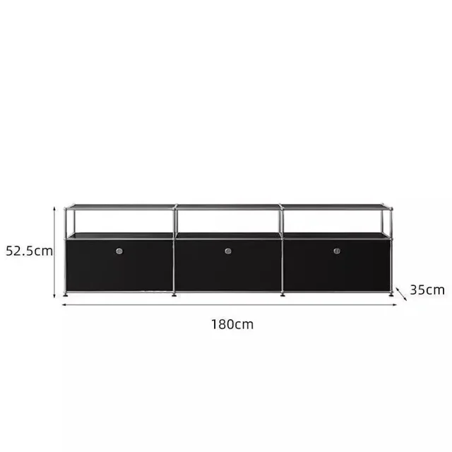 Armario de almacenamiento moderno USM Haller, aparador con borde de acero inoxidable, mueble de almacenamiento para TV, armario de cubo ins, conjunto Medieval