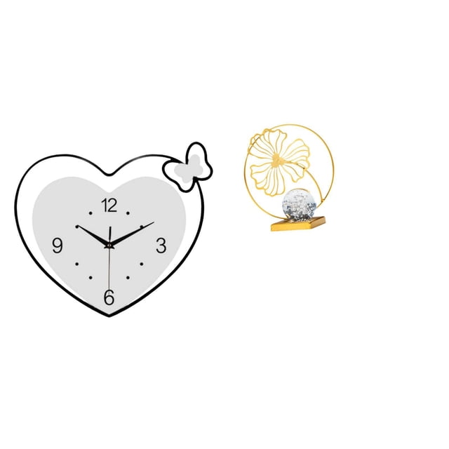 Reloj de pared,Reloj de pared acrílico para oficina en casa,sin tictac,Estatua de hoja,Estatua de hoja para decoración del hogar,manualidades y obras de arte.,Escultura de hoja Figura Regalos