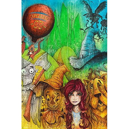 Fantasy Wizard of Oz Group by Sean Dietrich 36x24 Movie Art Print Poster   Classic Movie Dorothy T Man Scarecrow Cowardly Lion Wicked Witch Monkies