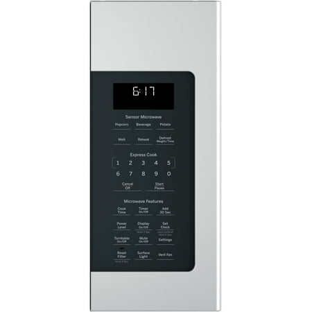 GE - 1.7 Cu. Ft. Over-the-Range Sensor Fingerprint Resistant Microwave Oven - Stainless steel