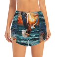 thumbnail image 2 of Balery Textured Bald Eagle Pantalones cortos deportivos para mujer con forro y dos bolsillos, elásticos, para entrenamiento, gimnasio, yoga-XX-Large, 2 of 7