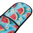 thumbnail image 2 of Dailycode Double Sided Oven Mitt with Loop Heat Resistant Kitchen Long Potholders 7" x 35" Watermelon Slices with Plumeria Flowers, 2 of 6