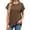 M657 Coffee, variant on Tfken Women Tshirts For Summer Solid Color Short Sleeve Crew Neck Tops Trendy Daily Wear Female Comfortable Shirts Brown