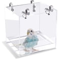 thumbnail image 4 of BeesClover Transparent Acrylic Bird Bath Box Thickened Hanging Water Bath Tub Bird Supplies Shower Cage Accessory, 4 of 7