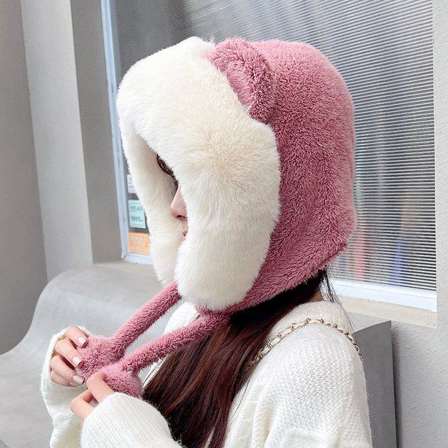 Gorros de invierno para mujer, gorros cálidos para niña, gorro de trampero con forro polar, gorros de esquí con solapa para la oreja, gorros de esquí para bebés, niños y niñas Vhermosa HMFJ323-2