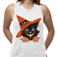 thumbnail image 2 of Vintage Witch Cat Women's Muscle Tank Large White, 2 of 5