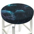 thumbnail image 3 of Balery Ice blue light spot jellyfish Round Bar Stool Seat Covers Velvet Fabric Adjustable Protects from Scratches and Stains for 14-17 Inch Chair-13 inch, 3 of 7