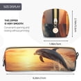 thumbnail image 3 of Fotbe Sunset Dancing Dolphin A Estuche para Lápices de Cuero con Estampado, Estuche con Cremallera Resistente, Organizador Compacto y Elegante para Papelería, 3 of 7