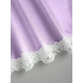 thumbnail image 4 of Lilac Purple Womens Halter Neck Lace Trim Satin Mini Dress A-Line Fit, 4 of 5