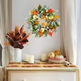 thumbnail image 4 of Fall Wreath for Front Door - 18.9" Thanksgiving Harvest Wreath with Pumpkins, Maple Leaves & Berries, Autumn Farmhouse Decor for Indoor/Outdoor Thanksgiving & Halloween, 4 of 9