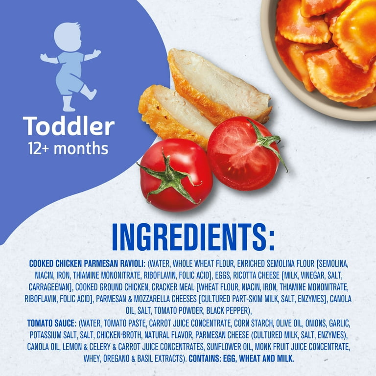 Gerber Toddler Food, Chicken Parmesan Ravioli with Tomato Sauce