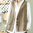 thumbnail image 4 of Mareep Blouses Sans Manches pour Femmes M-2TG Veste Ample en Coton Sergé Rétro, 4 of 4