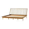 thumbnail image 1 of Walker Edison Spindle Modern Solid Pine Wood Platform Bed Frame in Caramel, 1 of 15