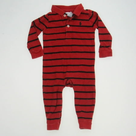 

Pre-owned Ralph Lauren Boys Red | Black Long Sleeve Outfit size: 9 Months