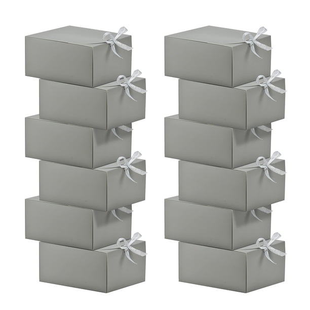 HUAPRINT Gery Cajas de regalo con tapas 8x8x4 pulgadas Caja de propuesta para dama de honor 12 juegos de cajas de papel Kraft para bodas, graduaciones, día del padre, aniversarios, novios, regalos, re