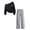 AB-Black, variant on Girls Summer Clothes 8-12 Years Girls Floral Printed Short Sleeve Tee & Elastic Waist Pants Kids Summer Clothing Set Size 11-12 Years